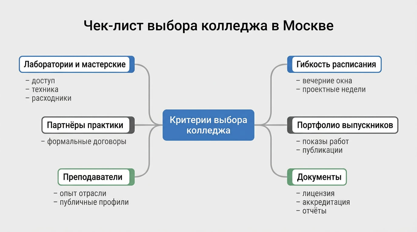 чек-лист выбора колледжа